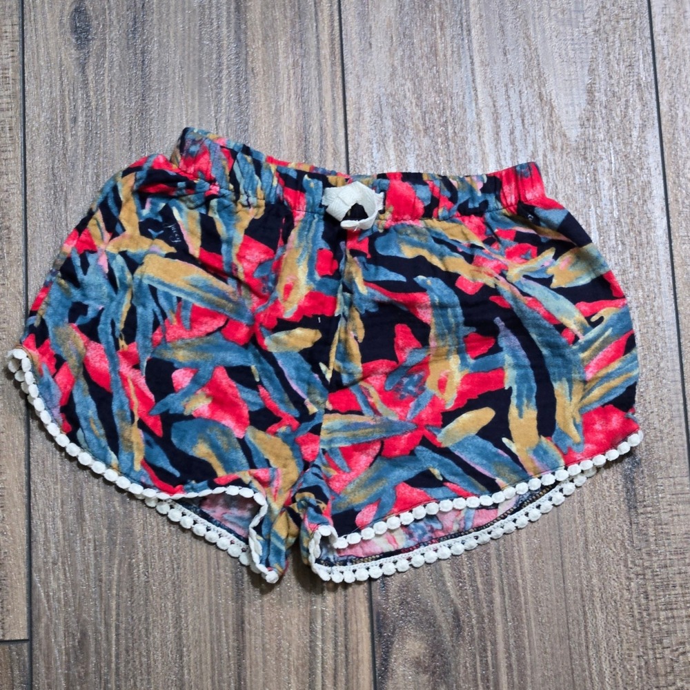 Juicy Couture Kids Girls Size 5 Floral Tropical Cotton Pom Pom Dolphin Shorts